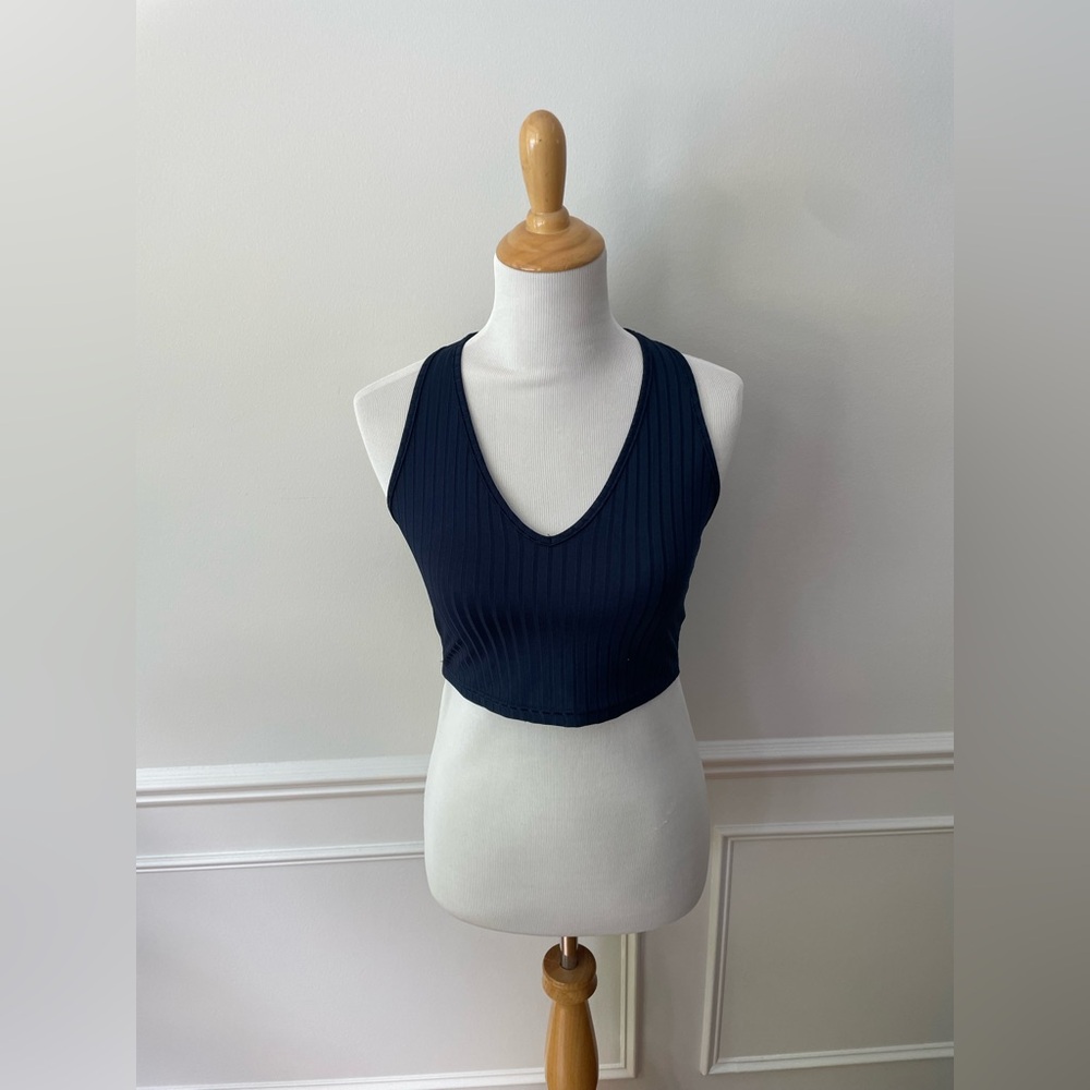 Navy Blue Racer Back Tank Top